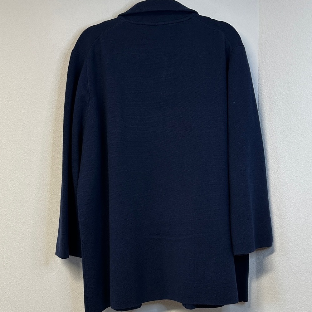 J. Crew Navy Wool Blend Open-Front Longline Cardigan Women’s Plus 2X - Picture 6 of 6